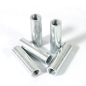 20 Packs 3/8-16 Round Rod Coupling Nuts, UNC Threaded Round Connector Nuts,Length: 40mm