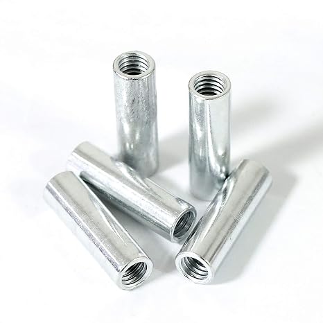 20 Packs 3/8-16 Round Rod Coupling Nuts, UNC Threaded Round Connector Nuts,Length: 40mm