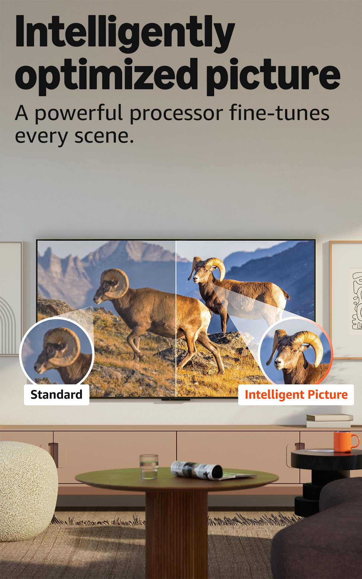 Amazon Fire TV 55" Omni Mini-LED Series, QLED 4K UHD smart TV, Dolby Vision IQ, 144hz gaming mode, Ambient Experience, hands-free with Alexa, 2024 release