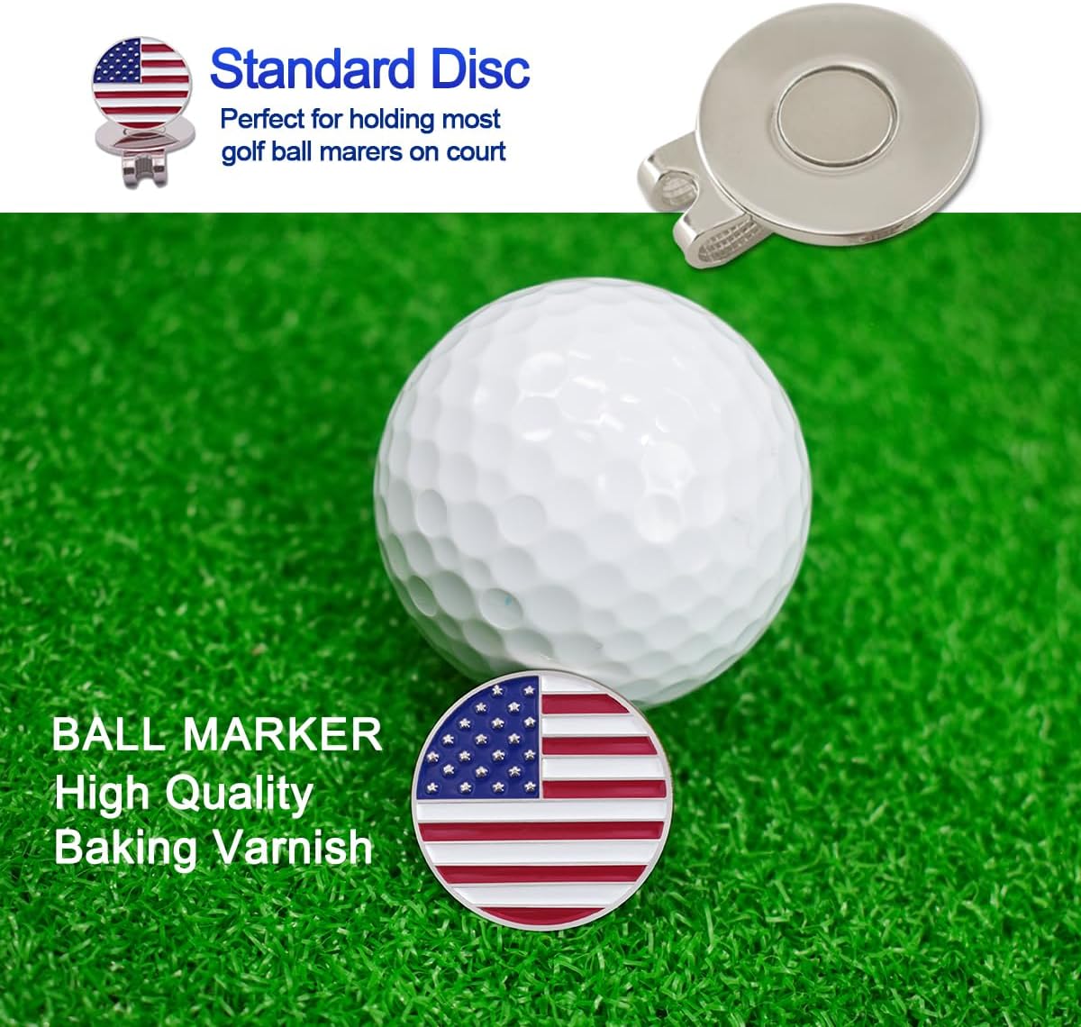 6 Pcs Golf Ball Markers with Magnetic Hat Clips Value Sets - Soft Enamel Technique for Men Women Golfer, Removable Attaches Easily to Golf Cap Premium Gifts.