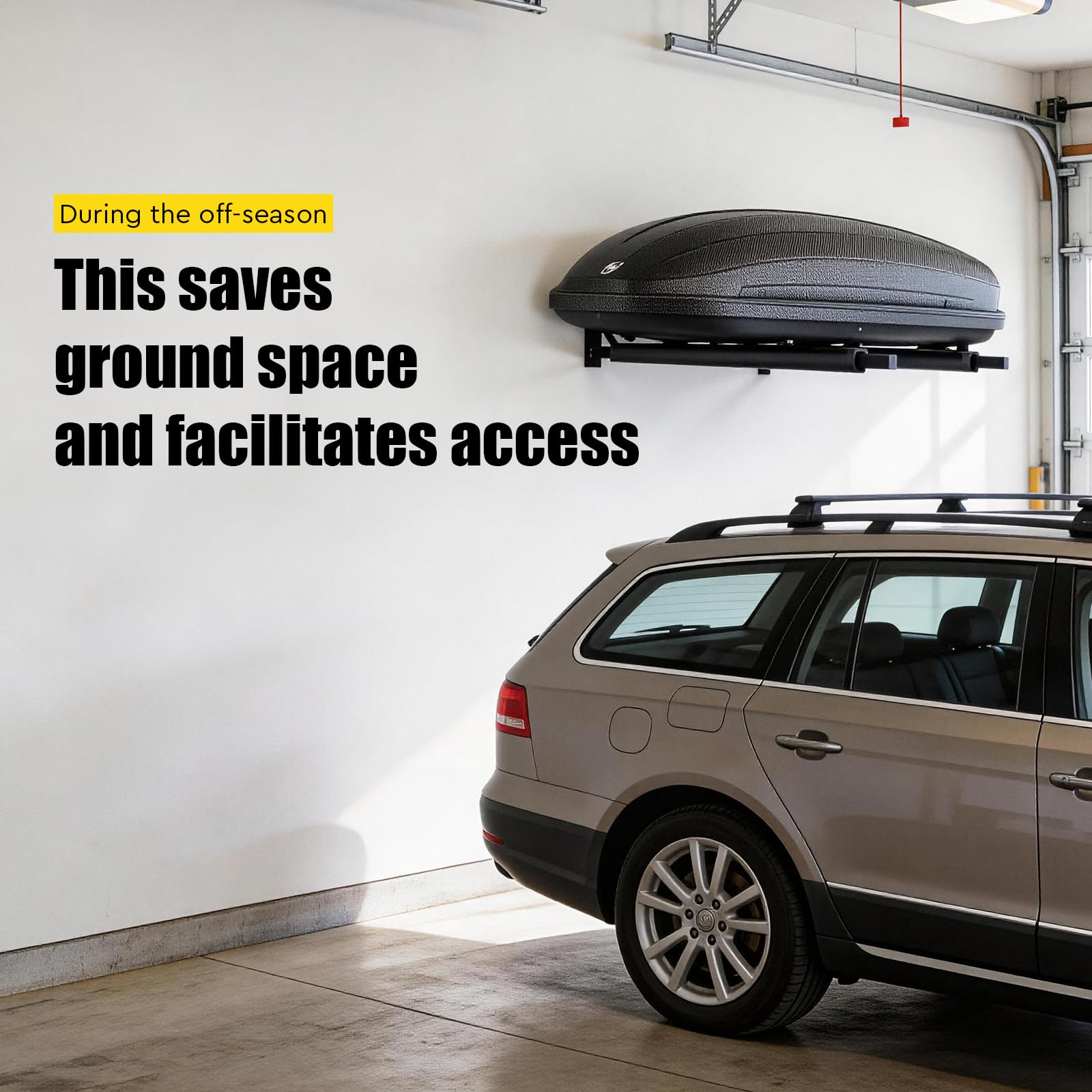 SWAWIS 1 Paar Dachbox Wandhalterung 82cm, Maximale Tragkraft: 50KG, zur Aufbewahrung von Dachboxen Surfbrettern Sportgeräten(Schwarz)