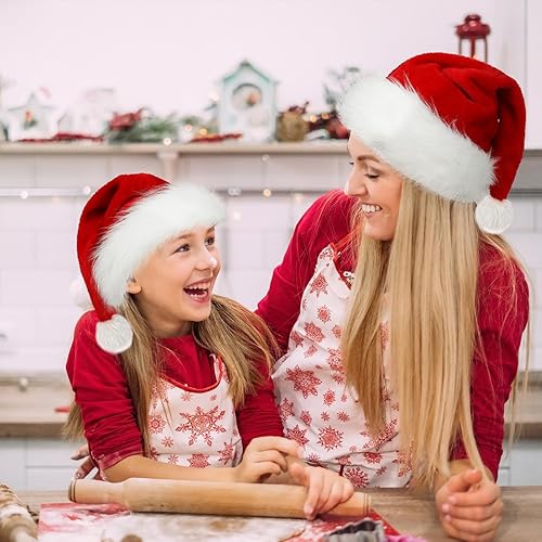 Miniatura 7 de Sombrero de Navidad para niños, sombrero de Papá Noel, sombrero de Navidad, terciopelo cómodo, grueso, sombrero de vacaciones