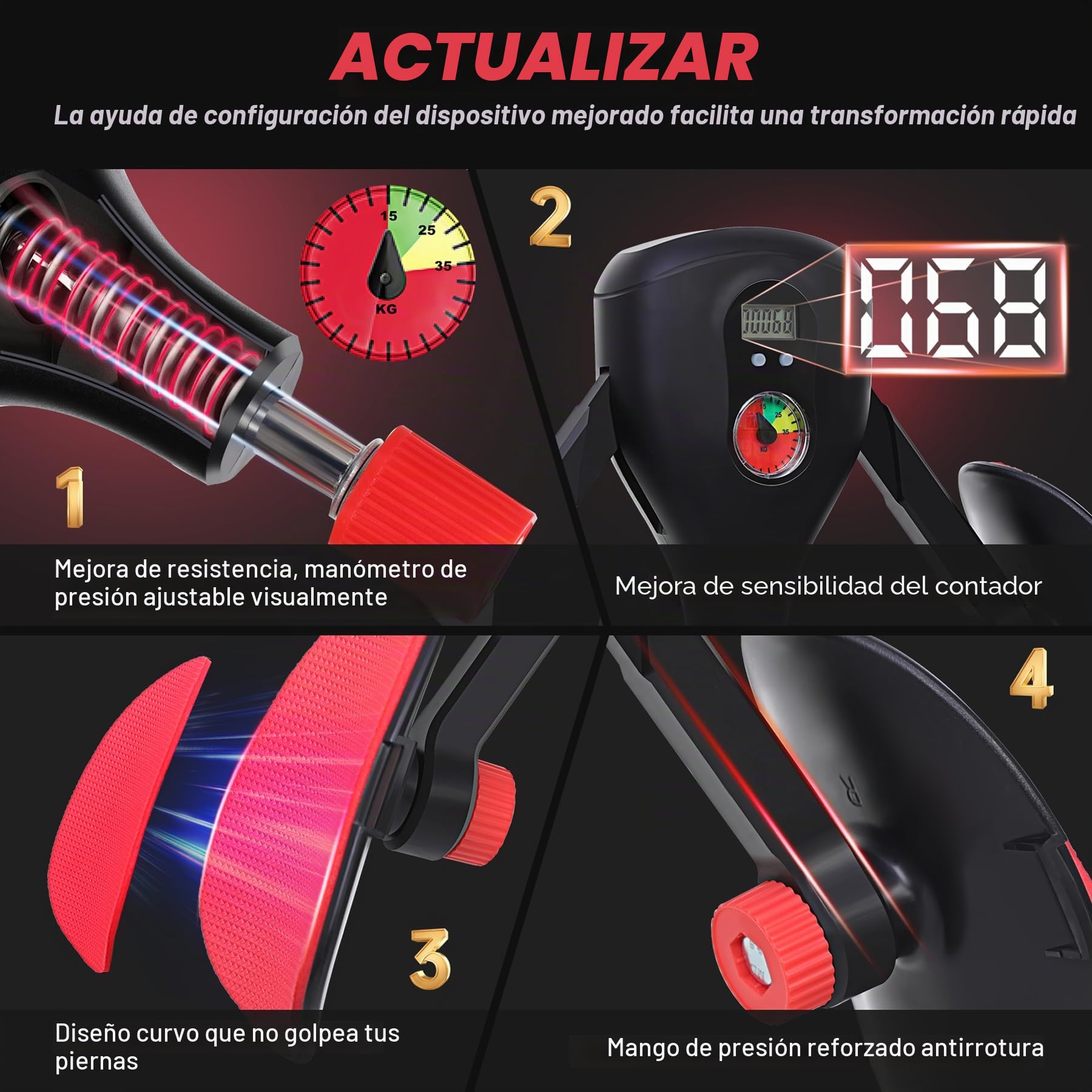 Entrenador de muslos (ajustable – ángulo y fuerza) para el suelo pélvico para hombre y mujer, entrenador multifuncional de piernas para el hogar, entrenamiento de cadera + entrenamiento de brazos +