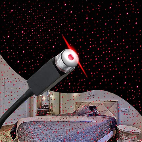 Loyalsea - Proyector de estrellas luz nocturna ajustable romántica galaxia flexible interior del automóvil decoración de lámpara de noche portátil