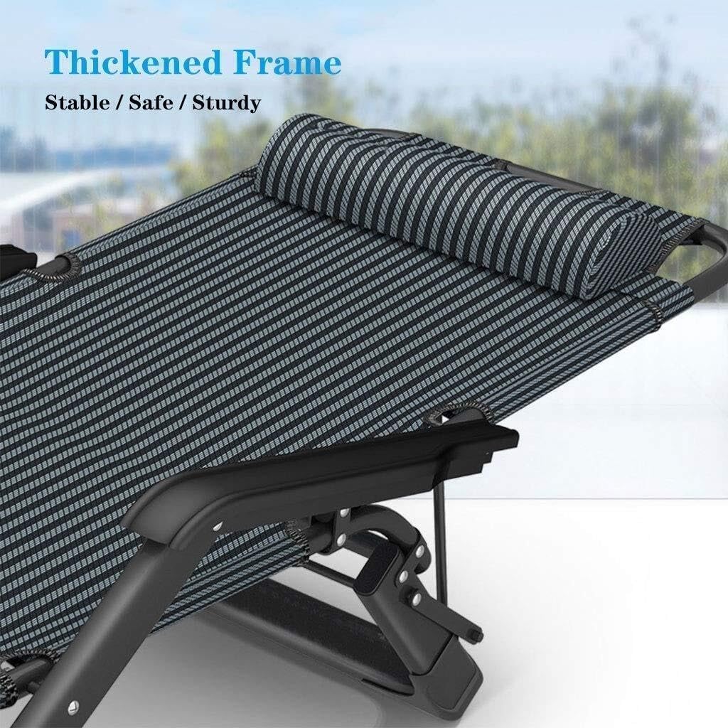Heavy Duty Sun Lounger Chair - Adjustable Reclining Garden Furniture, Waterproof Metal Folding Chaise Lounge for Outdoor, Camping, Office & Patio Relaxation