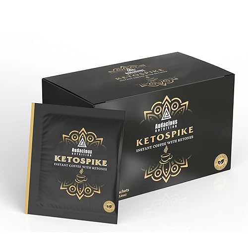 KETOSPIKE - Café instantáneo con cetonas BHB, energía sostenida, paquetes de una sola porción, sin azúcar, sin nerviosismo, keto, paleo, vegano, 15