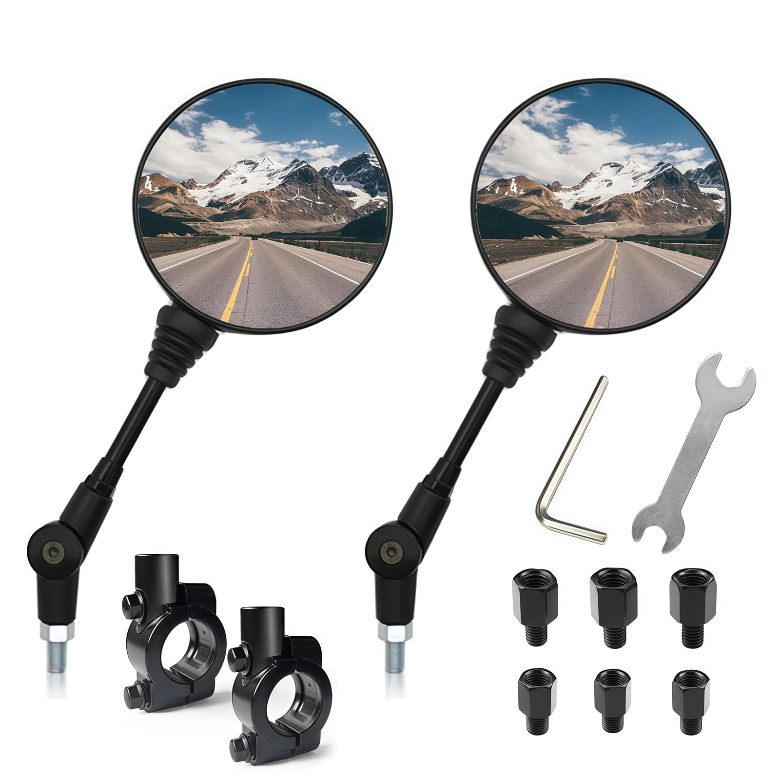 Amazon | MAKGAGAAI 可倒式オフロードミラー 丸型 折りたたみ式 - 汎用