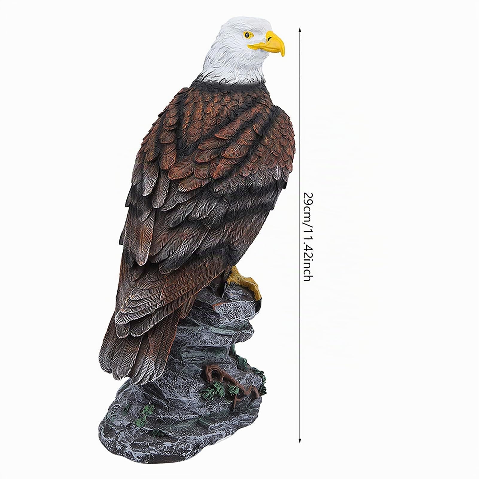 Ejoyous Estatua Decorativa de Águila para Jardín, Escultura Ahuyentadora de Pájaros en Resina, Figura Ornamental para Balcón, Terraza y Casa