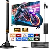 TV Antenna Indoor Antenna for Smart TV for Long Range Reception and All Smart TVs HD Digital Antenna with Amplifier Signal Booster for Local Channels Supports 4K 1080p-Orange