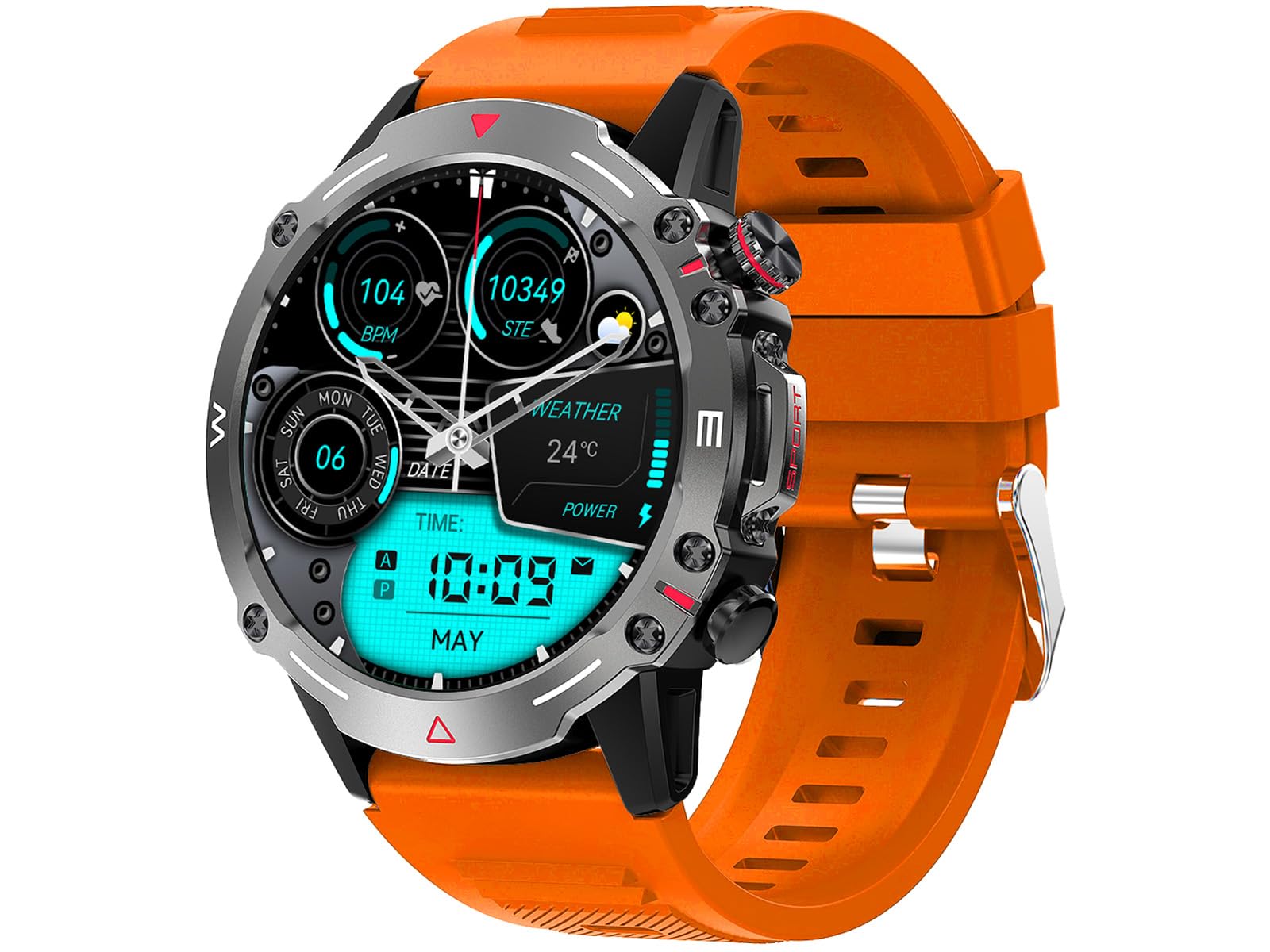 Trevi T-FIT 510 A Smarwatch z funkcją bezprzewodowego połączenia, duży wyświetlacz AMOLED 1,43", inteligentny zegarek do kontroli aktywności fizycznej i stanu zdrowia, monitorowanie snu,