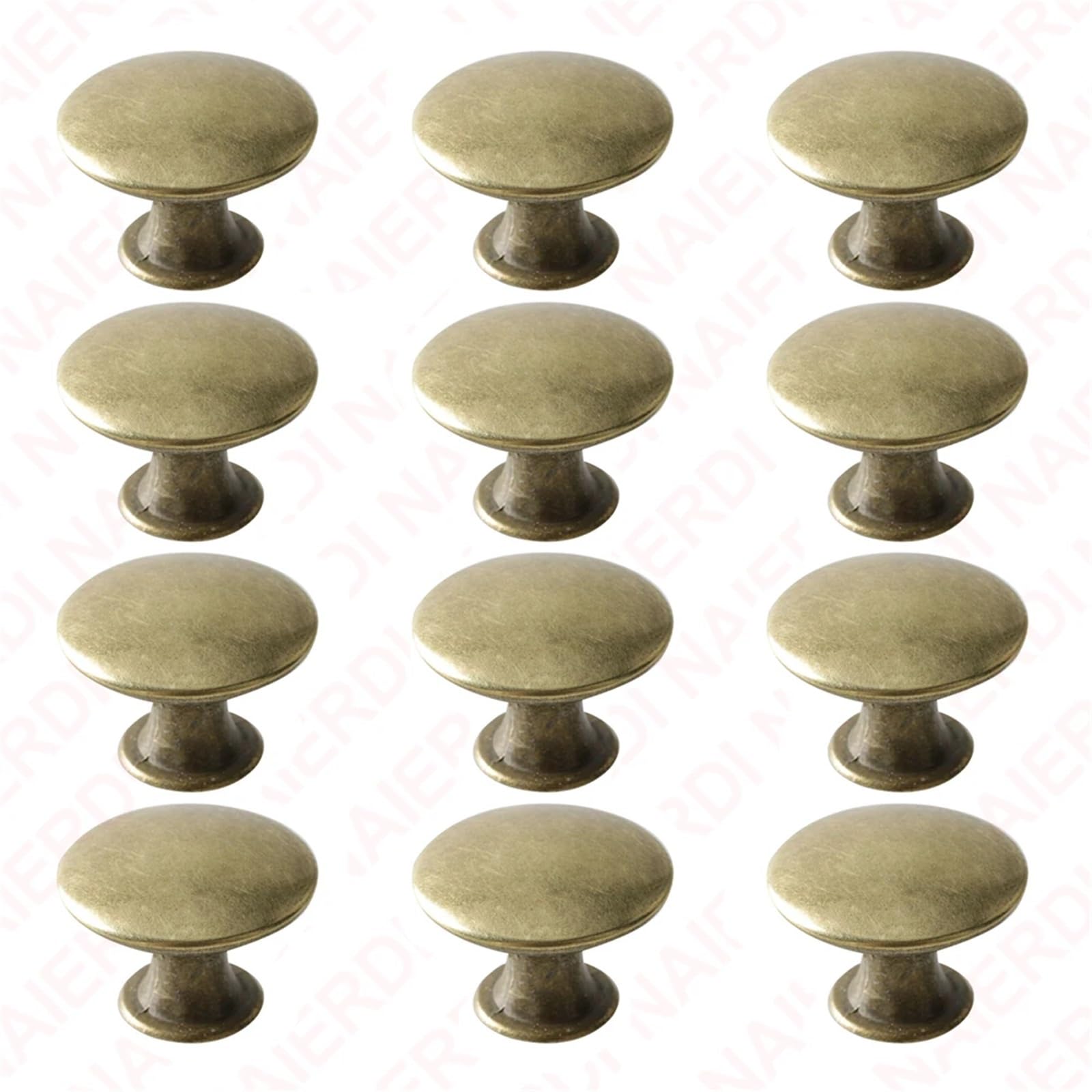 KDHCVKZ 12PCS Drawer Knobs Kitchen Handle 30mm Zinc Alloy Black Furniture Handles Wardrobe Dresser Cupboard Door Pulls(Yellow Bronze)