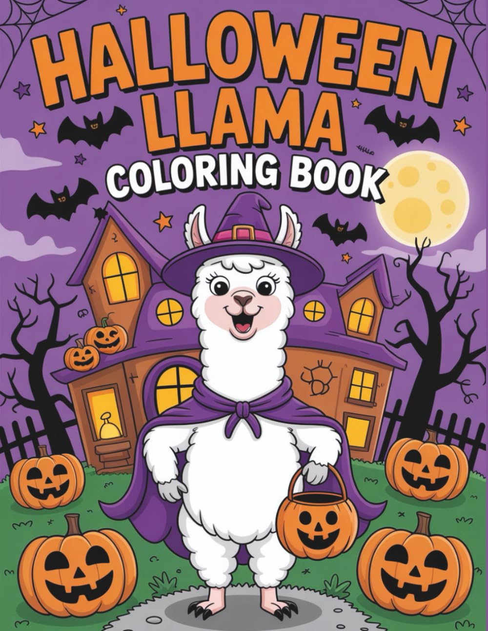 Halloween Llama: Spooky Coloring Adventure with Cute Llamas in Halloween Costumes