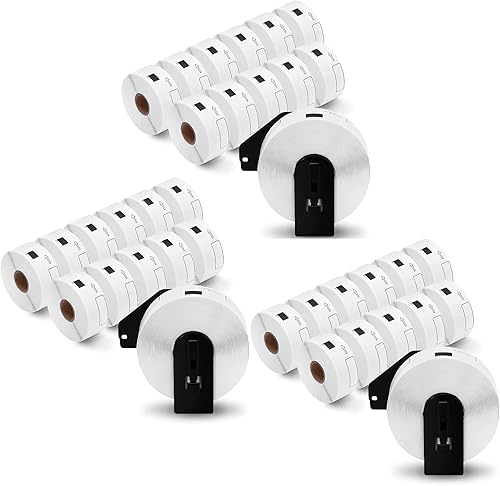 Miniatura 2 de Prinko 6 rollos DK-2210 de etiquetas de papel blanco de longitud continua de 1.142in x 99.7ft, compatibles con Brother QL-1050 QL-1050N QL-1060N