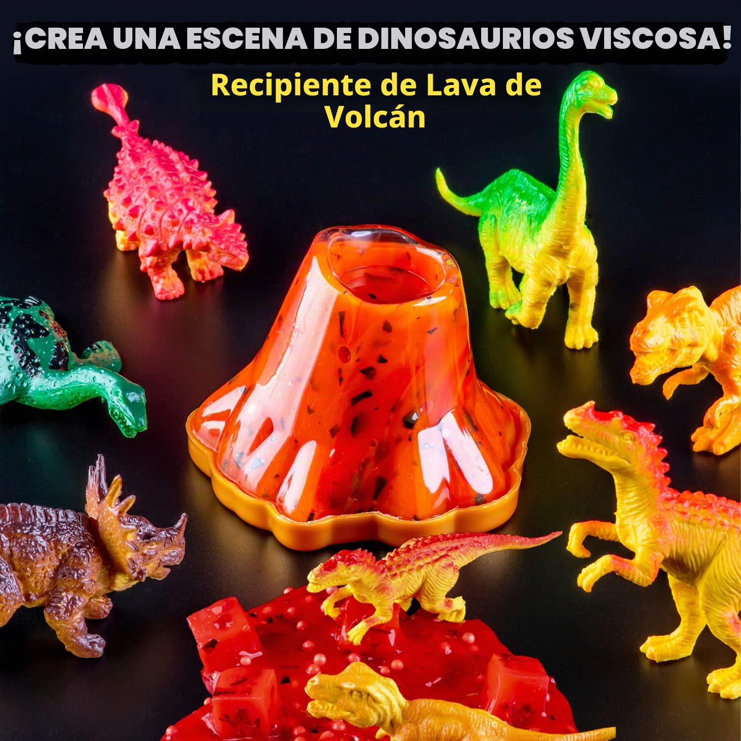 Original Stationery Kit de limo de dinosaurio, que brilla en la oscuridad para crear limo para niños, limo brillante y limo de caca de dinosaurio para niños, impresionante kit de limo de mantequilla