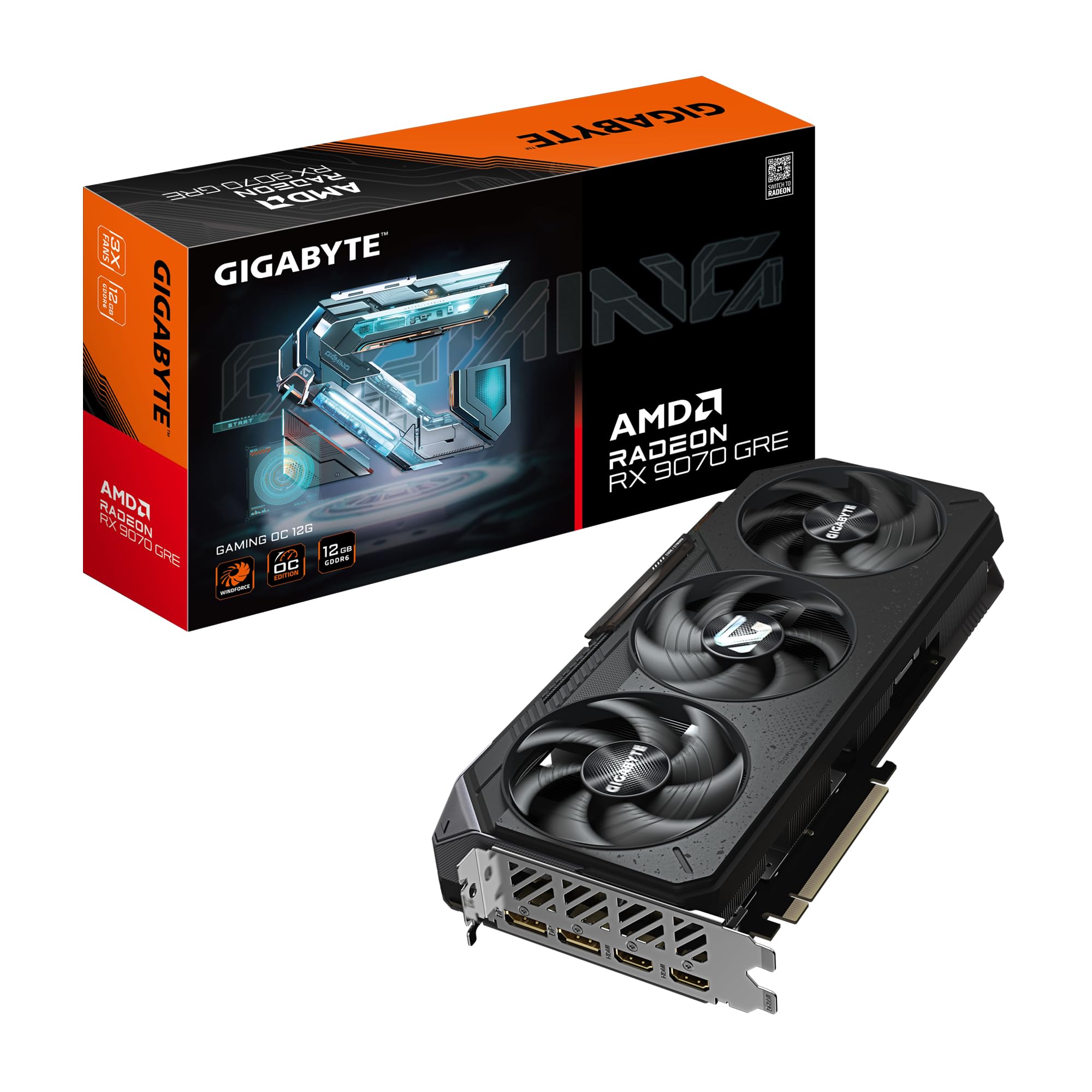 Gigabyte Radeon RX 9070 GRE GAMING OC 12GB GDDR6 Graphics Card, RDNA4, 3072 Stre