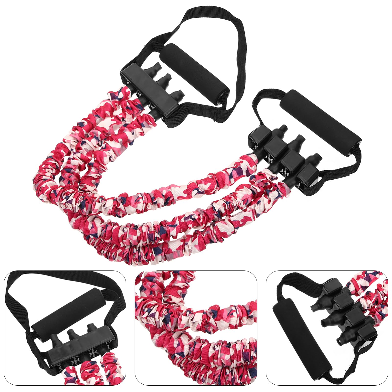 Abaodam Banda de Resistencia Fitness para Entrenamiento de Musculación Correa Portátil con Mango Ergonómico Antideslizante Apta para Yoga Rehabilitación y Ejercicios de Fuerza Casa