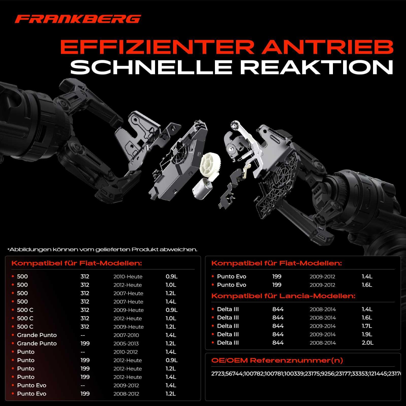 Frankberg Heckklappenschloss 4-Polig Kompatibel mit Bravo II 198 Schrägheck 2006-2016 Delta III 844 Schrägheck 2008-2014 Replace# 55702917