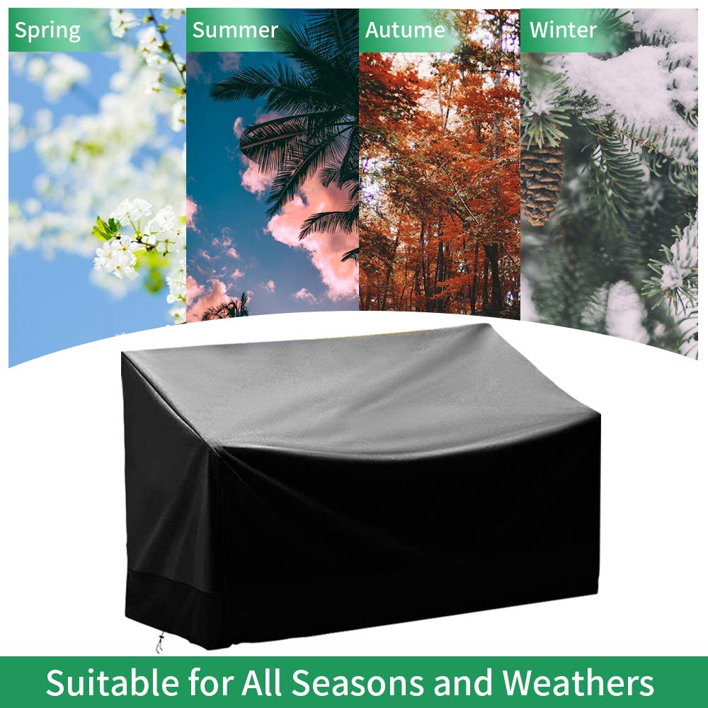 Copertura Per Panca Da Giardino 2 Posti Impermeabile - Telo Oxford 210D Antivento E UV - Foto 8