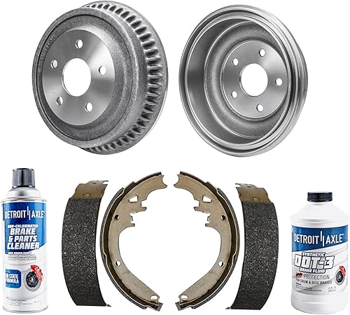Detroit Axle - Kit de frenos TRASEROS para Dodge Ram 1500 1994-1999 Tambores de freno Zapatas de frenos semimetálicas 1995 1996 1997 1998 Repuesto