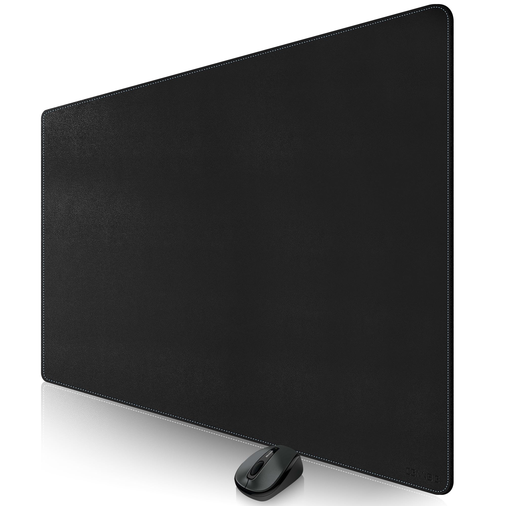 CENNBIE Tappetino da scrivania in pelle, 140 x 90 cm Tappetino per mouse, sottomano scrivania impermeabile in pelle PU per scrivania, ufficio e casa (Nero)