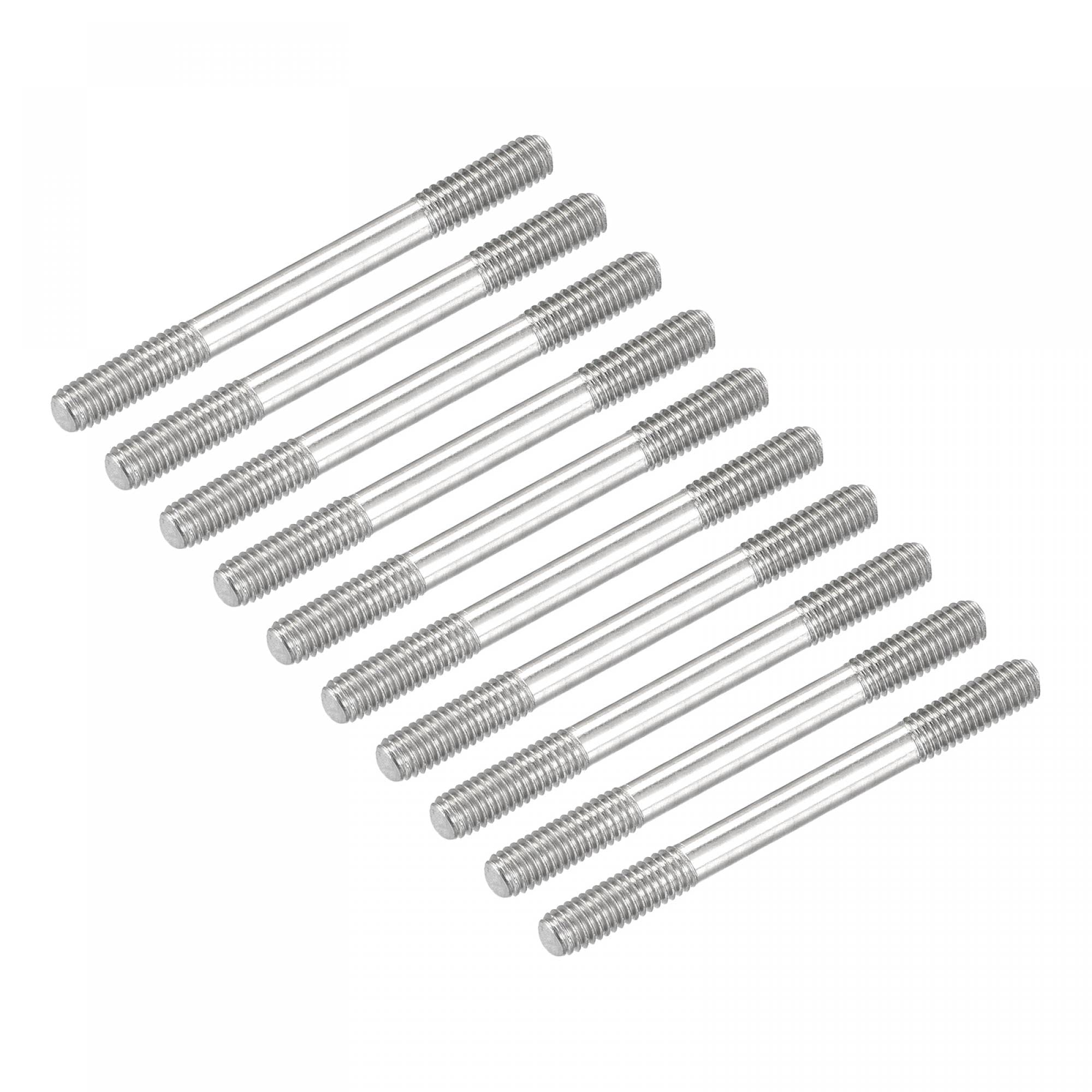 sourcing map Double Ended Stud Screws (M3 Thread 35mm Length) 50pcs, 304 Stainless Steel Dual Threaded Rod Bolts - for House Maintenance
