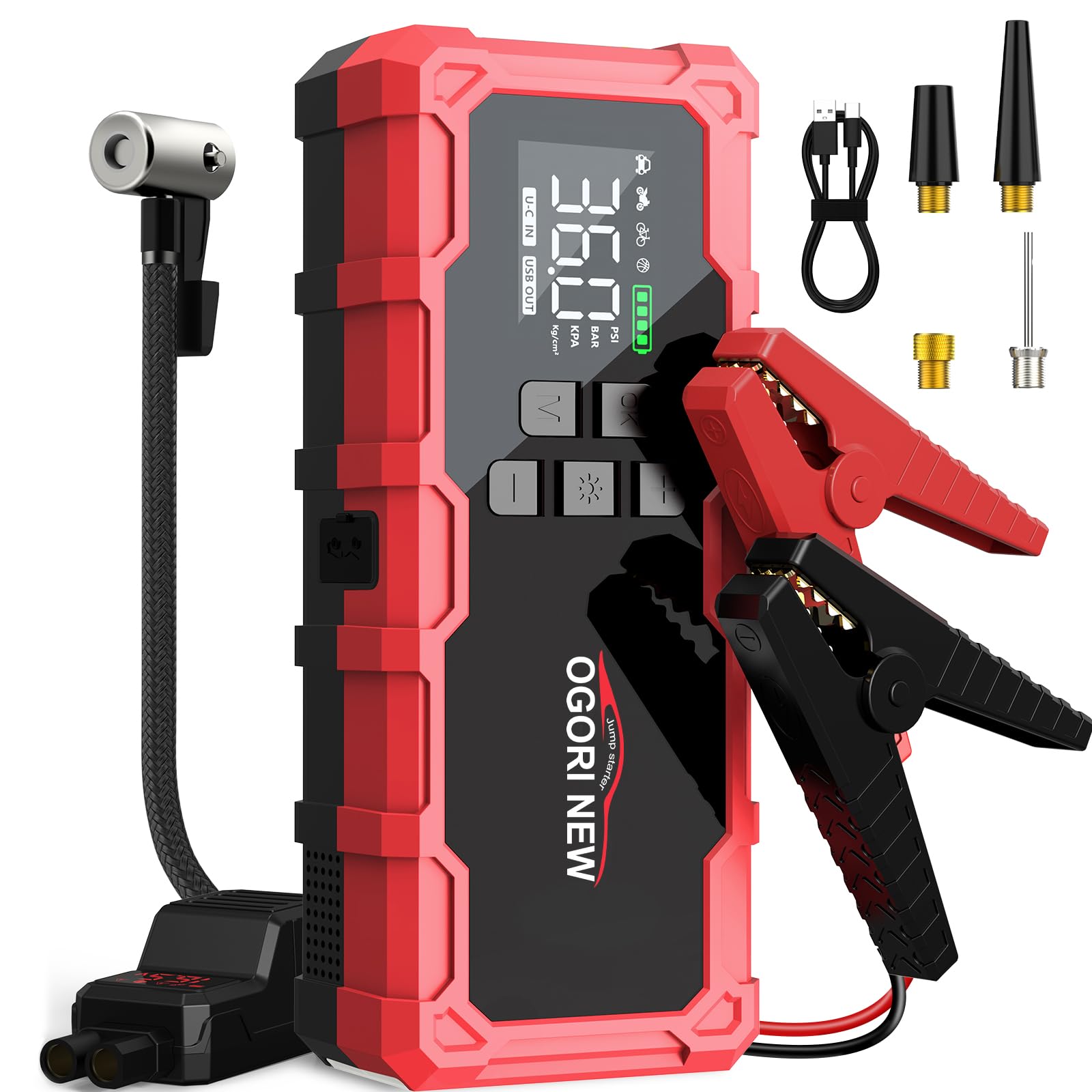 OGORI NEW 8000A Jump Starter with Air Compressor (B18)