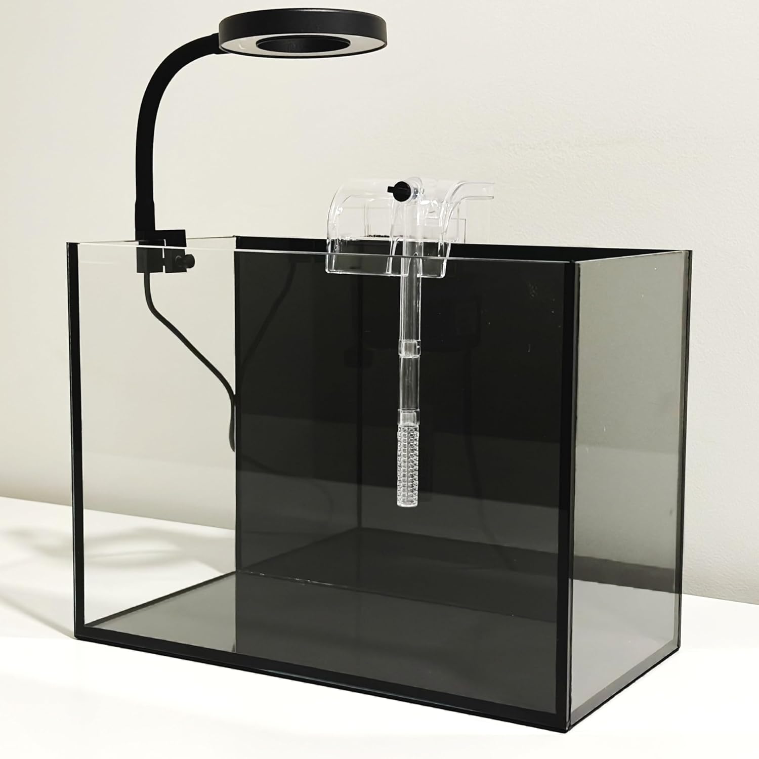 Nano Aquarium Kit 2.2 Gallon, Rimless Glass Betta Fish Tank with Filter & LED Light, 12" x 6" x 8" Small Desktop Fish Tank for Home Office