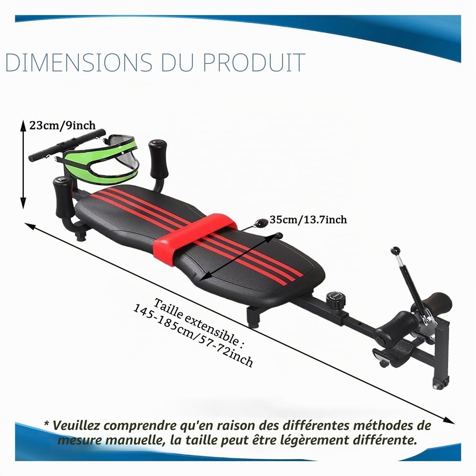 Banc D'étirement du Dos avec Traction Cervicale, Massage Cervical, Équipement de Gym À Domicile for Traction Lombaire Et de La Colonne Vertébrale, Étirements, Capacité de Charge Jusqu'à 330 LB