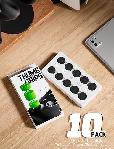 Miniatura 6 de ELETIUO Juego de 5 pares10 empuñaduras para el pulgar para Xbox Series XS, Xbox One, control Xbox One XS, tapa de silicona antideslizante con 5