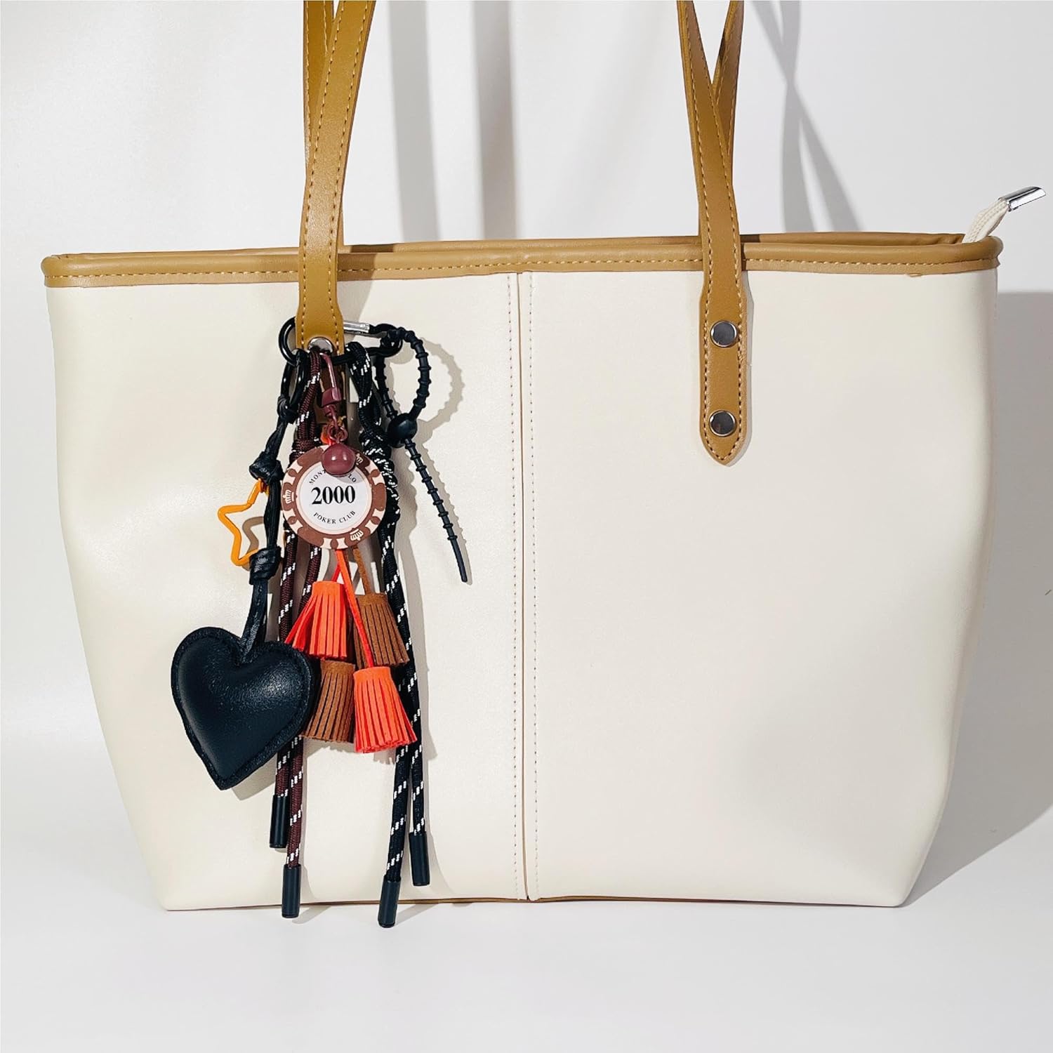 QTMY Cute Heart Tassel Braided Keychain Bag Charms for Handbag Purse Backpack Accessories Bogg Bag,389 - Image 7