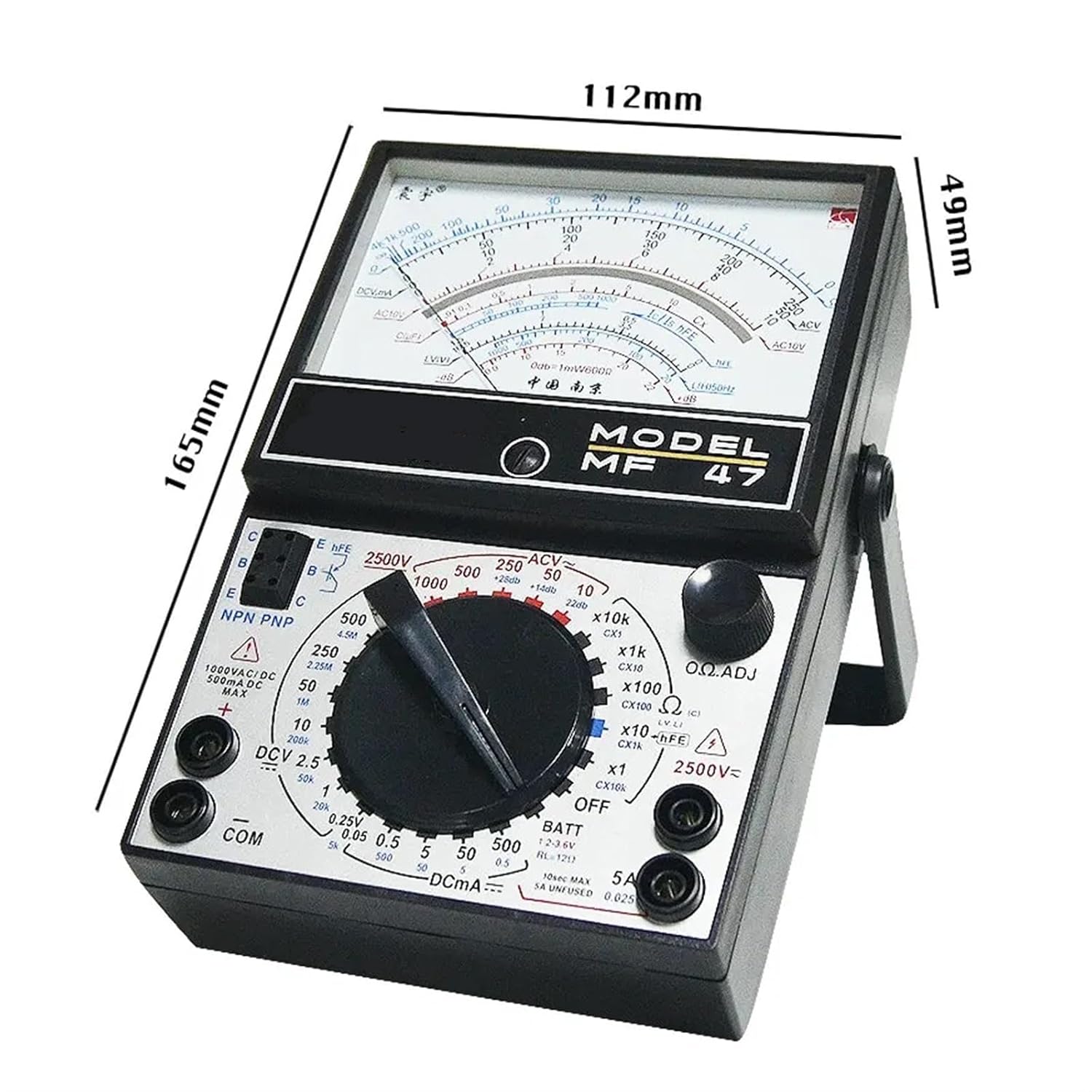 Electrical Blue Pathways Buzzer Capacitance Testing Pointer Multitester MF47 with Testing Leads
