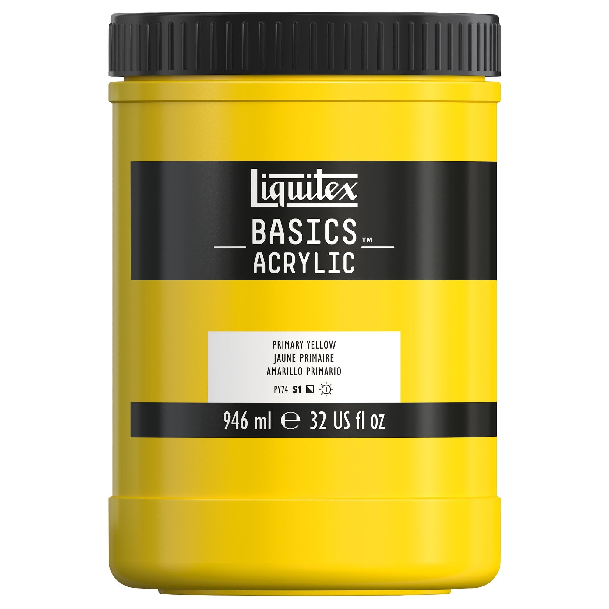 LIQUITEX Basics Acrylic Paint, Primary Yellow, 946 ml Pot