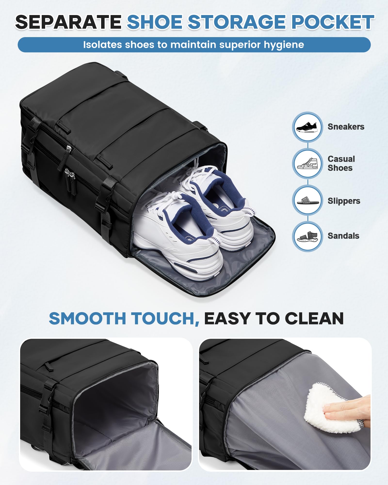 Mochila Viaje Cabina Avion 40x30x20 para Ryanair Impermeable Mujer