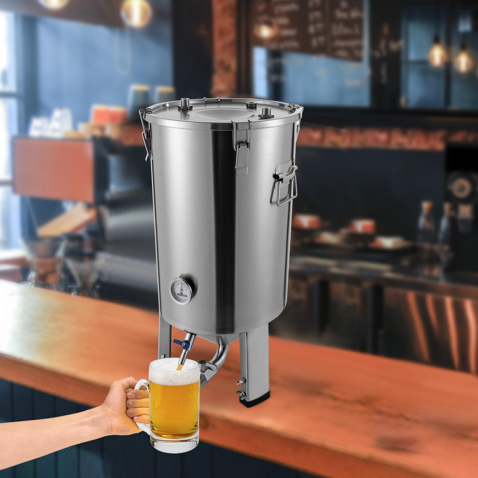 Kit de elaboración de cerveza – Juego completo para elaborar cerveza de acero inoxidable 304, depósito de fermentación y fermentador de 32 litros, control de temperatura 0 – 40 °C, espiral de