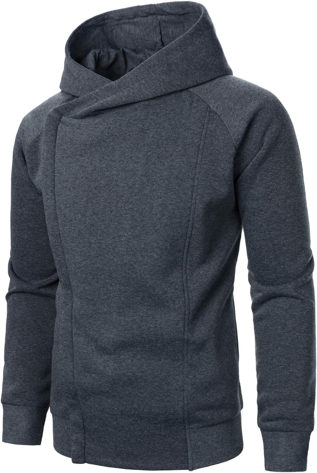 Mens Oblique Zipper Hoodies Lightweight Solid Color Workout Hoodie Loose Fit Cardigan Hooded Jackets 2025 Trendy Coat