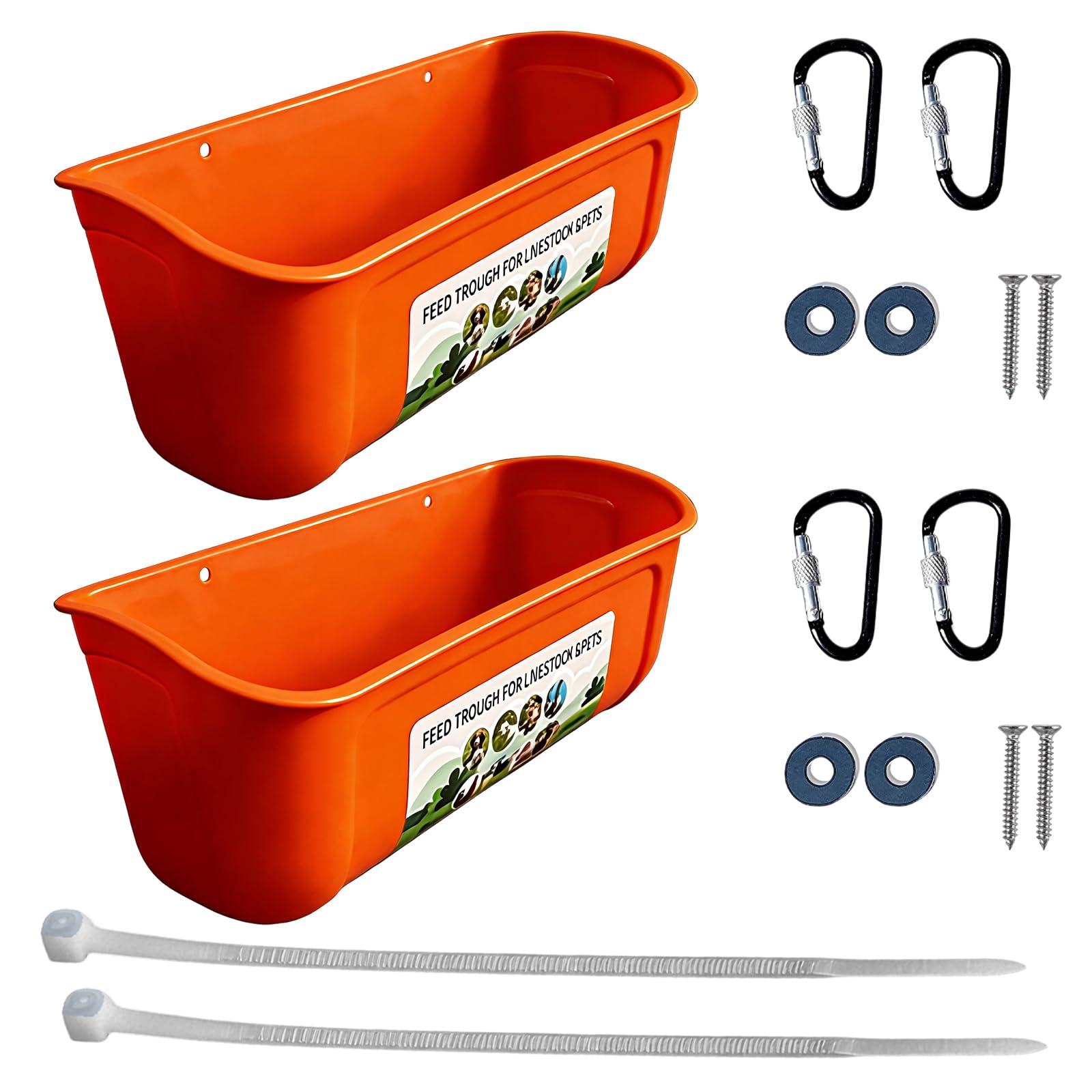 2Pieces Poultry Feeders Feeding Watering Bowl Efficiency Easy Maintenance Watering Trough for Farm Feeding Use Feeder