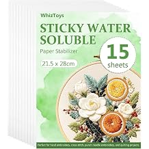 15PCS Water Soluble Embroidery Paper, A4 21.5 x 28 cm
