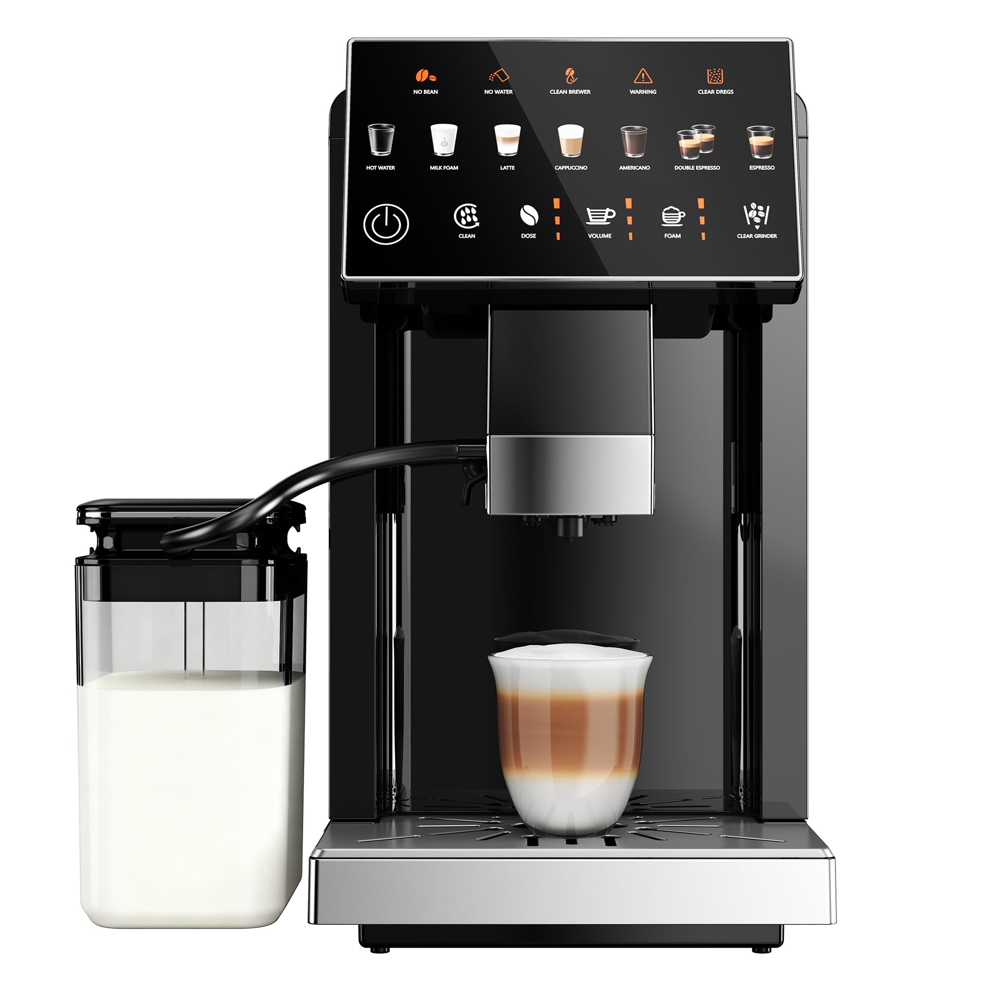 Fully Automatic Coffee Machine 20 Bar Coffee Maker with Grinder Automatic Espresso Machine with 15 Grinding Levels Touch
