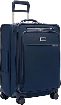 Briggs & Riley Baseline Compact Checked 24 Inch Softside Luggage, Navy