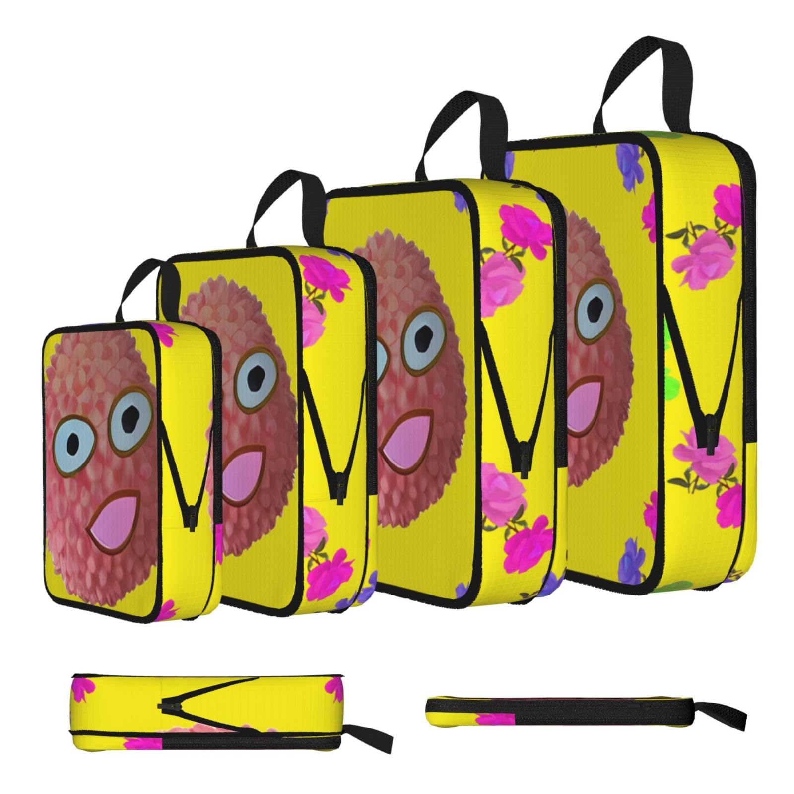 Smiley Lychee Compression Packing Cubes 4 Piece Set