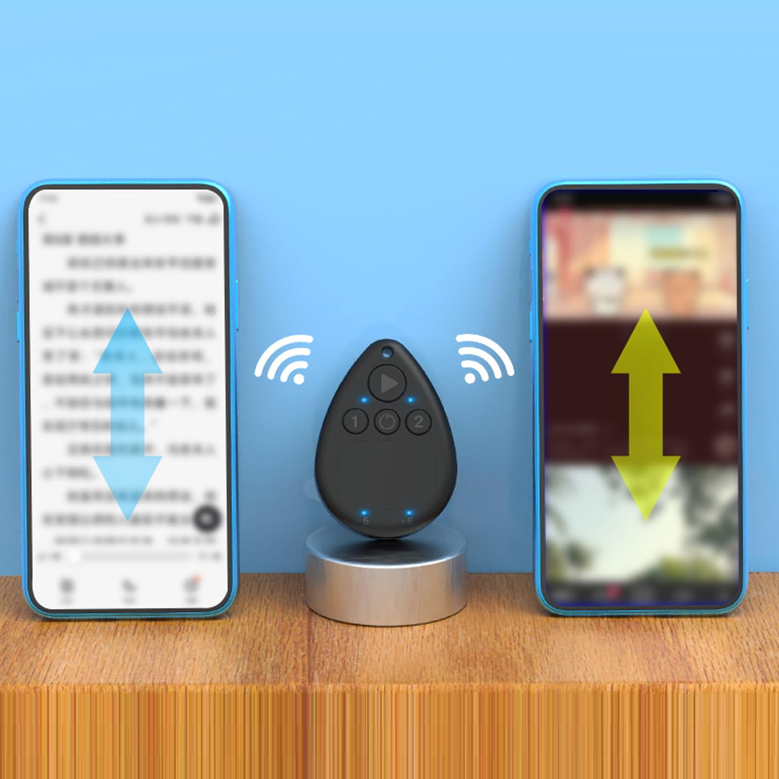 Kit di 5 pulsantiere automatiche wireless con batteria, controllo senza mani, silenzioso e regolabile, per smartphone, perfetto per dirette, giochi e ricompense