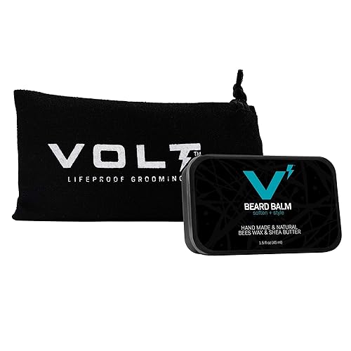 VOLT Bálsamo para barba para hombre con aceites orgánicos hidratantes, manteca de karité y mango para textura y estilo, dos picos, 1.5 onzas