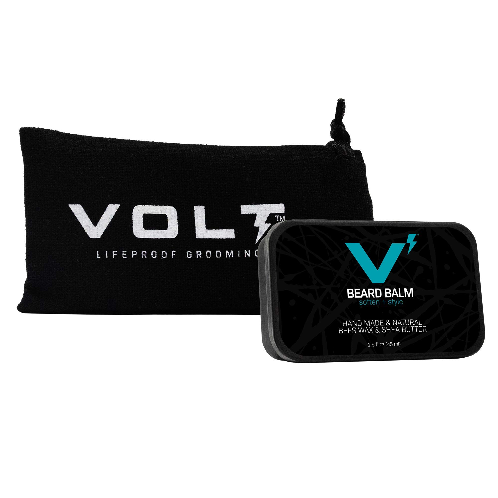 VOLT Beard Balm for Men - Organic Argan & Jojoba Oils, Mango & Shea Butter, Softens & Styles, Two Peaks Scent, 1.5 Oz (45ml)