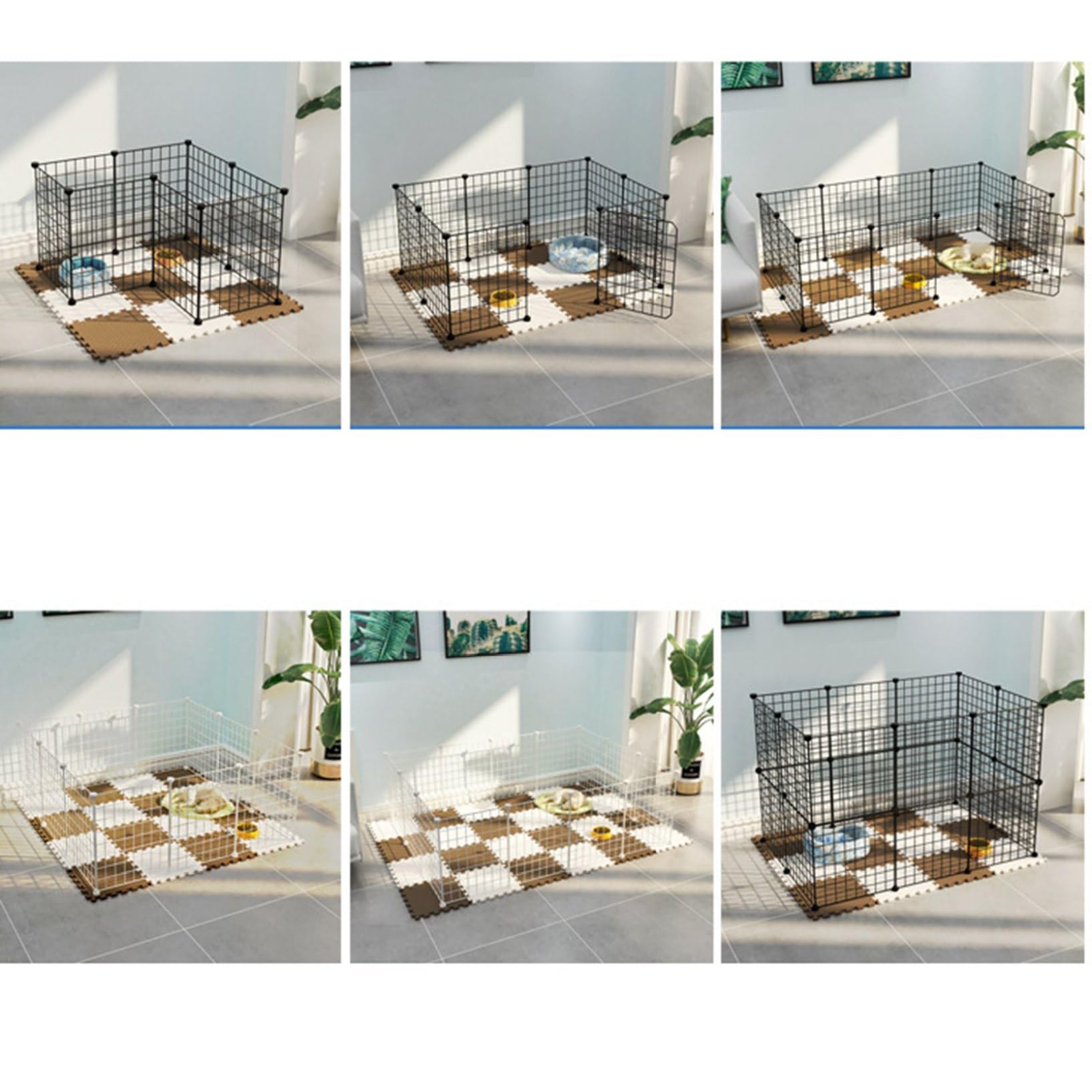 Amazon.co.jp: ペットサークル 猫・犬用 うさぎ 透明パネル 脱走防止