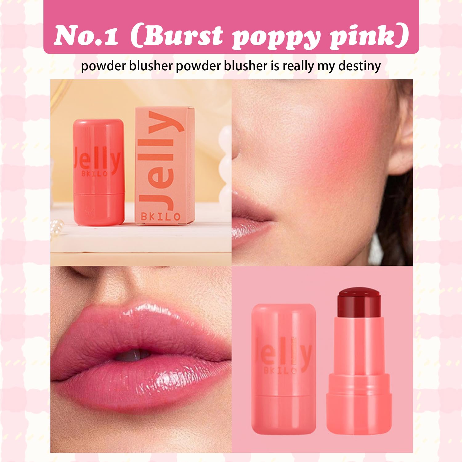 2 Pcs Jelly Blush, Jelly Blush Stick Lip & Cheek Stain - Image 3