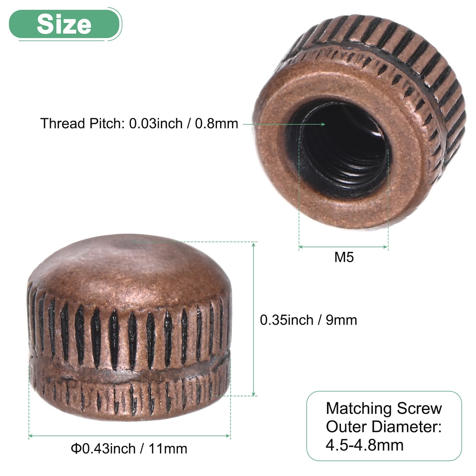 M METERXITY 25-Pack Threaded Cap Nuts - Image 3
