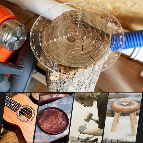 Miniatura 9 de Brújula de búsqueda central redonda de 11.811 in11.8 pulgadas para tornos de madera, trabajo de torno de trabajo acrílico transparente diámetro de