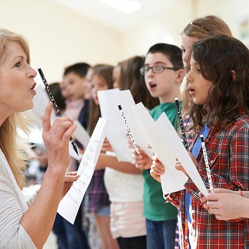 Miniatura 2 de Chinco Lápices de notas musicales – Lápices musicales temáticos, redondos blanco y negro, caja de madera con borrador, 7 pulgadas (48 piezas)