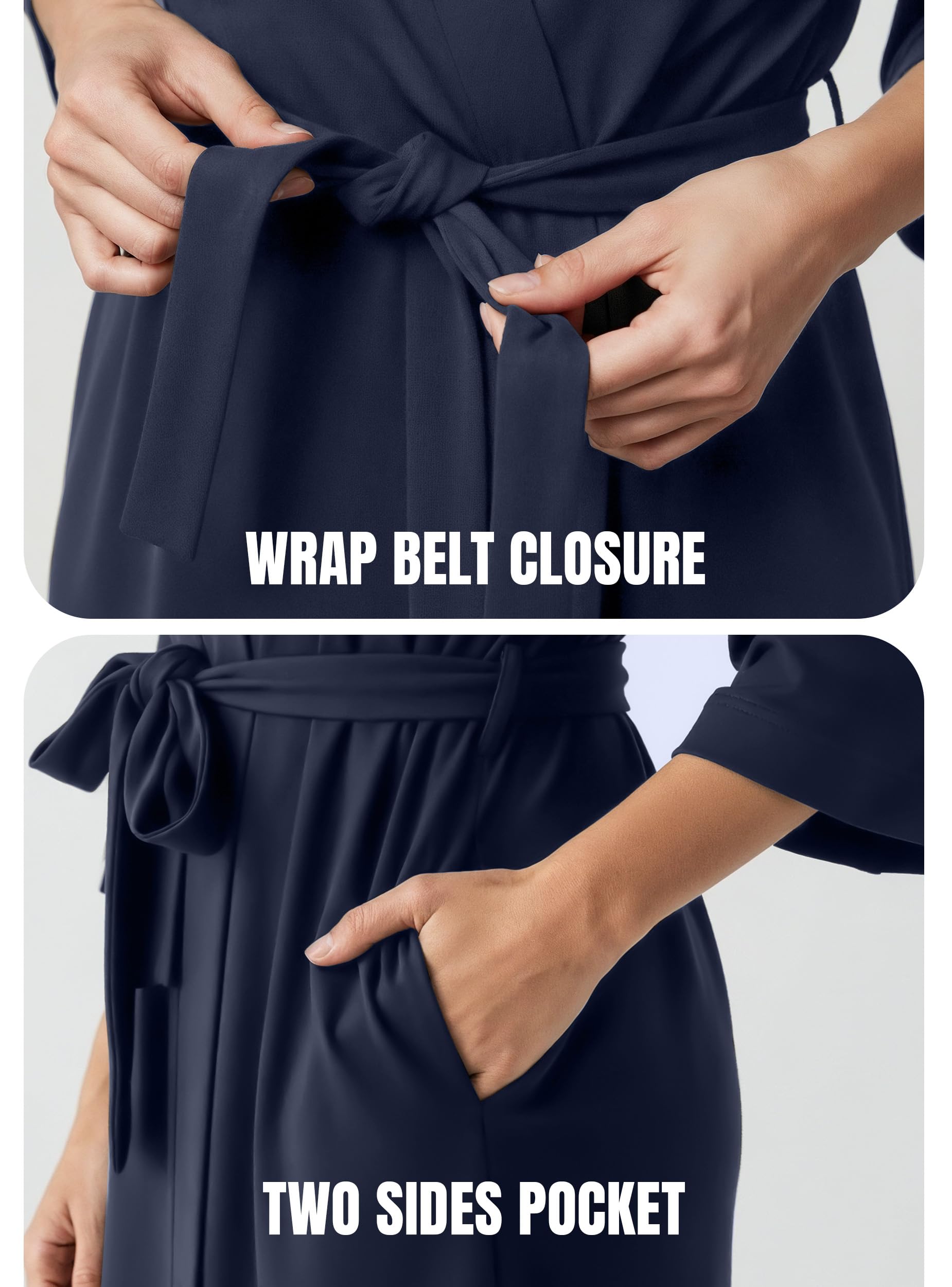 NY Threads Szlafrok damski, luksusowy lekki dzianinowy szlafrok kimono dla kobiet, lekki szlafrok na co dzień do piżamy i odzieży rekreacyjnej