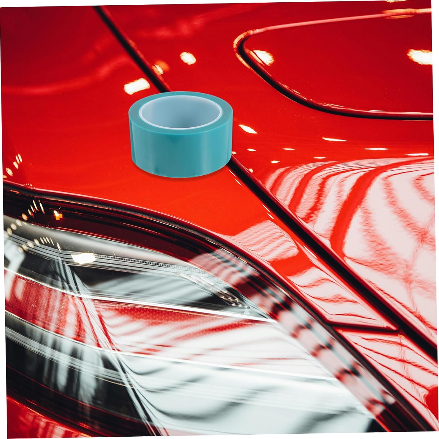 5 Rolls Car Masking Tape Assorted Widths Pet Material High Temperature Resistant Auto Paint Tape for Curved Surfaces Adhesive for Automotive and DIY Projects Random Color